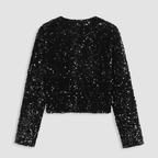 Women's Lucille Sequin Bow Blazer | Cropped Festive Party Jacket
