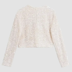 Women's Lucille Sequin Bow Blazer | Cropped Festive Party Jacket