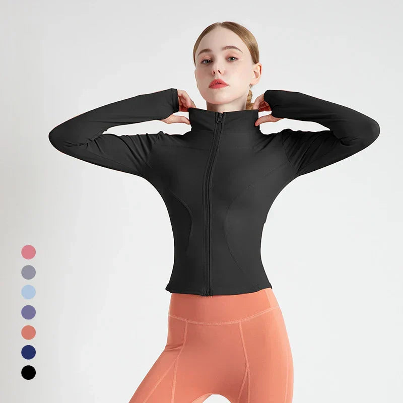 Women's Slim Fit Tracksuit Jacket | Sports Gym Zip Up