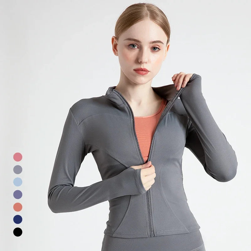 Women's Slim Fit Tracksuit Jacket | Sports Gym Zip Up