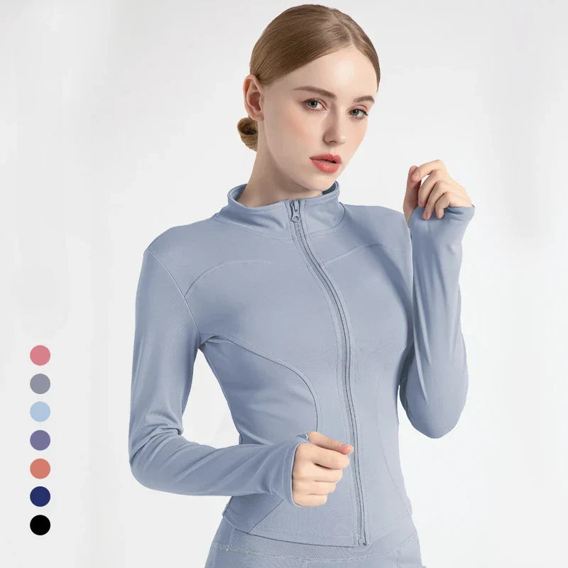 Women's Slim Fit Tracksuit Jacket | Sports Gym Zip Up