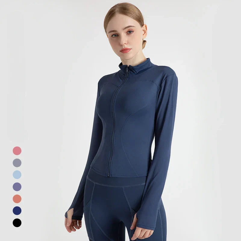 Women's Slim Fit Tracksuit Jacket | Sports Gym Zip Up