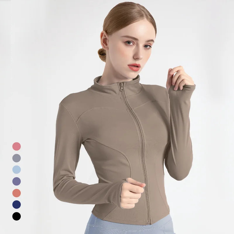 Women's Slim Fit Tracksuit Jacket | Sports Gym Zip Up