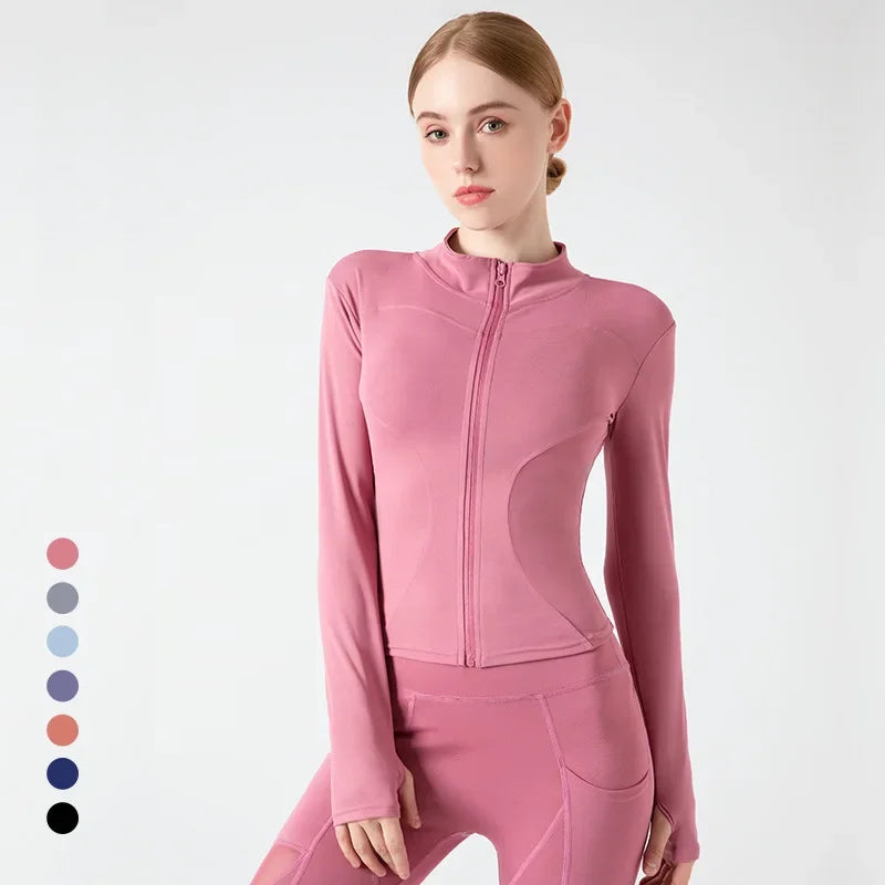 Women's Slim Fit Tracksuit Jacket | Sports Gym Zip Up
