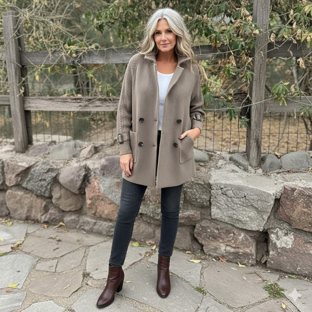 Women's Double-Breasted Coat | Warm & Elegant Outerwear