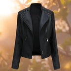 Women's Leather Jacket | Stitch-Up Shoulder Faux Leather Coat
