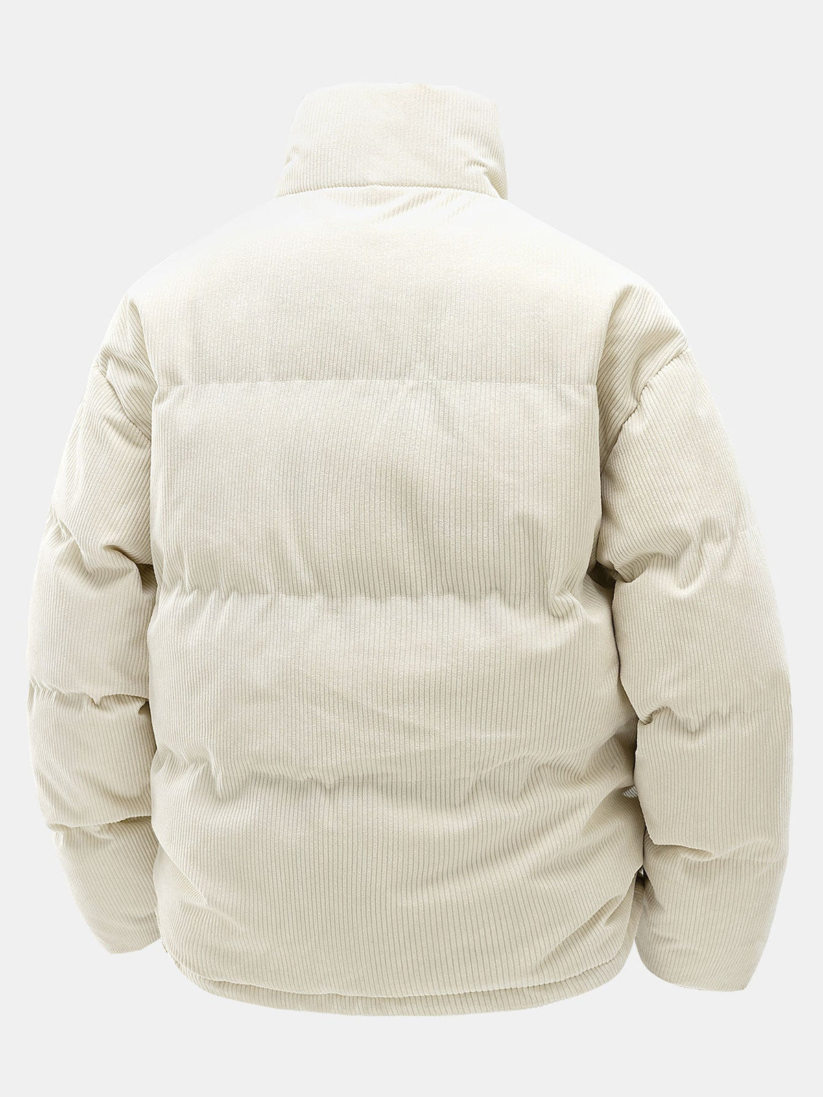 Beige puffer jacket on a white background