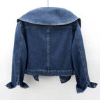 Women's Stylish Denim Jacket with Sailor Collar | Chic Casual Coat