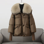 Women's Faux Fur Collar Puffer Jacket | Heavy Winter Coat