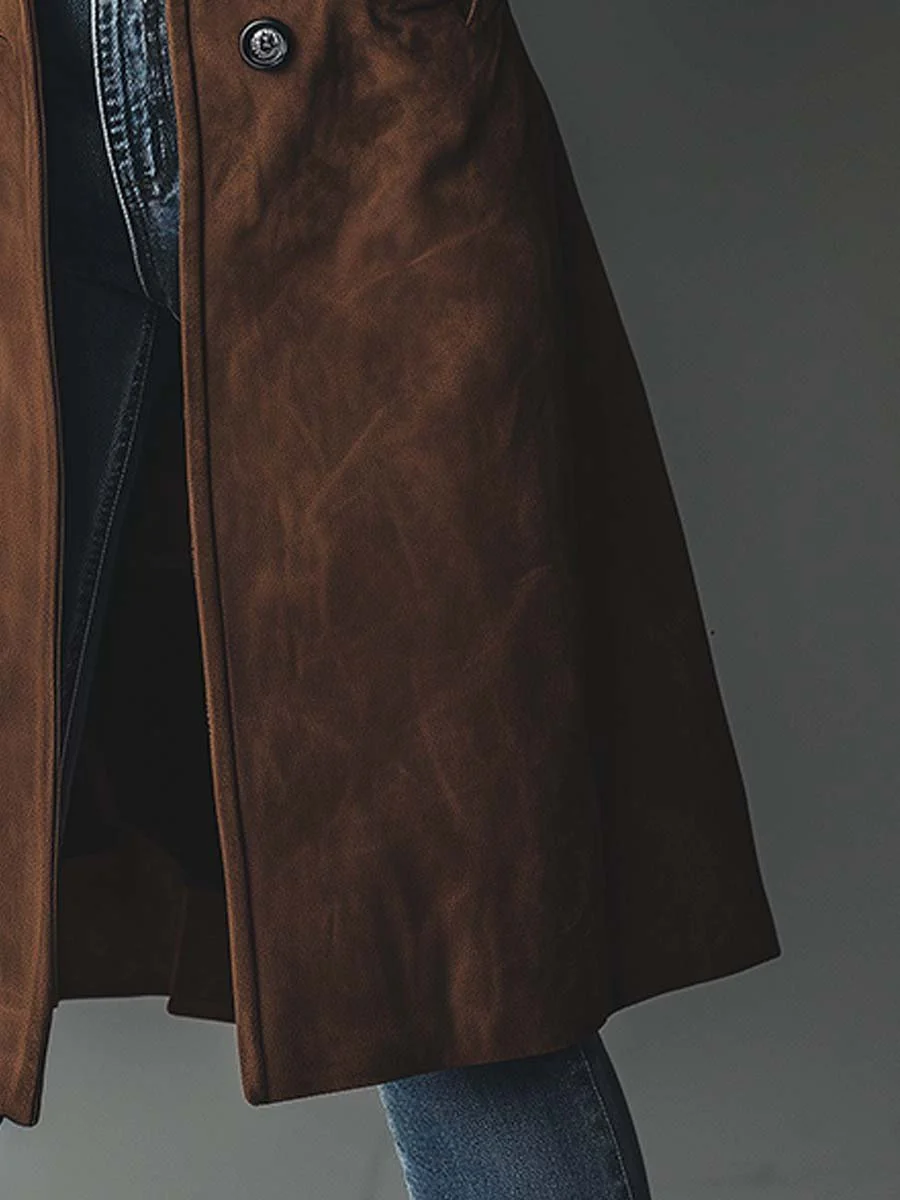 Women's Taylor Suede Trench Coat | Vintage Warm Outerwear