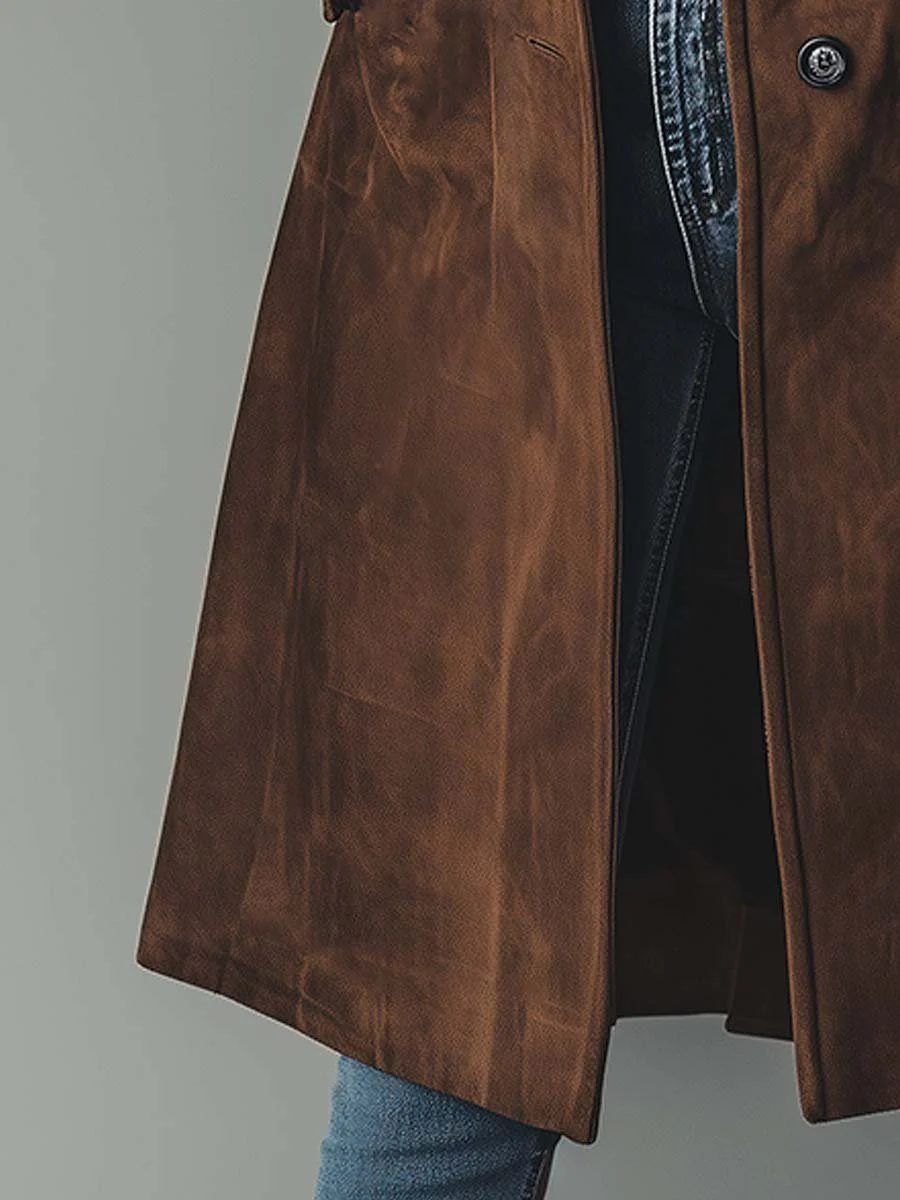 Women's Taylor Suede Trench Coat | Vintage Warm Outerwear