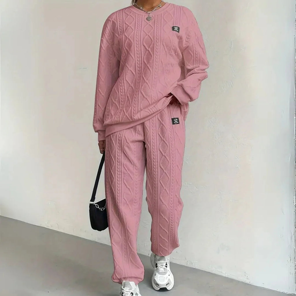Women’s Textured Cable Knit Lounge Set