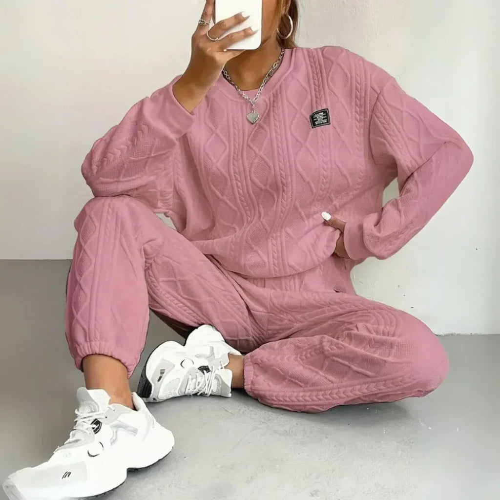 Women’s Textured Cable Knit Lounge Set