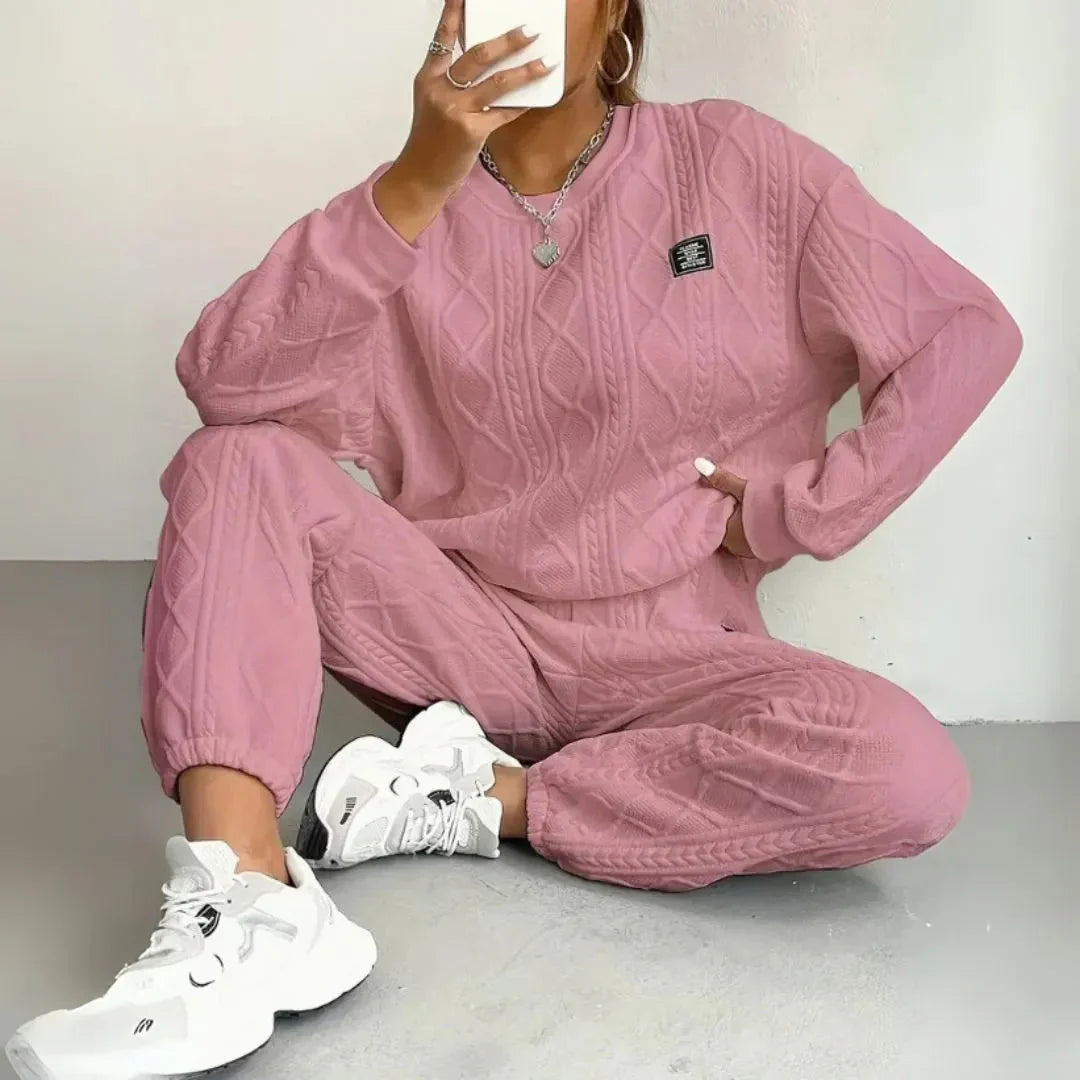 Women’s Textured Cable Knit Lounge Set