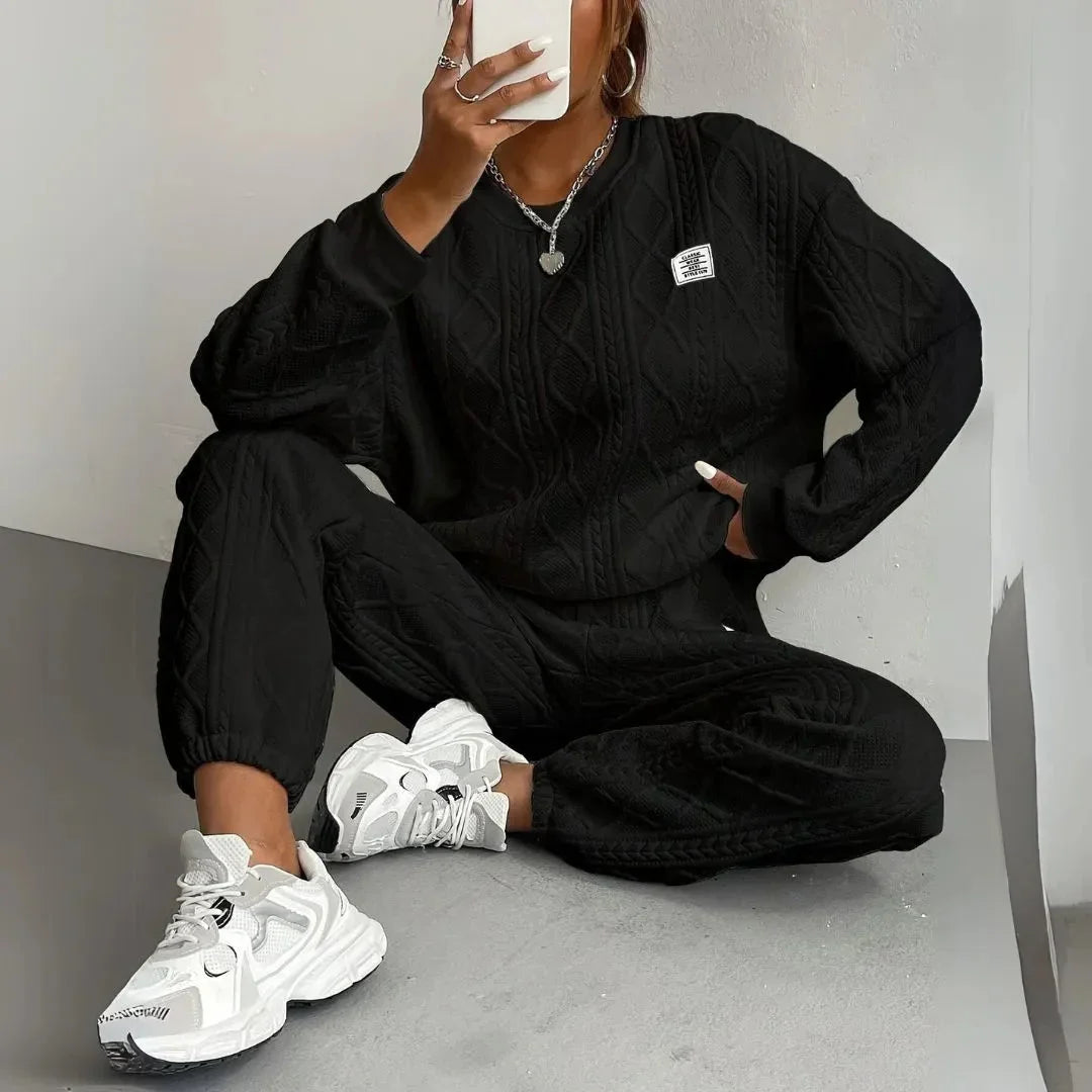 Women’s Textured Cable Knit Lounge Set