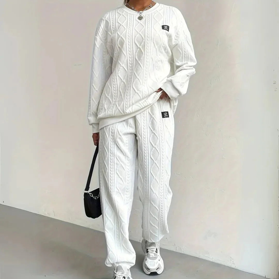Women’s Textured Cable Knit Lounge Set
