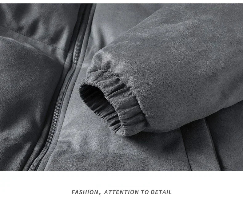 Men's Fleece-Lined Deerskin Velvet Parka | Winter Jacket