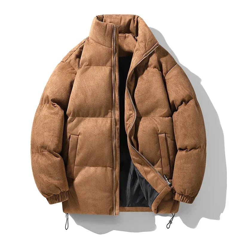 Men's Fleece-Lined Deerskin Velvet Parka | Winter Jacket