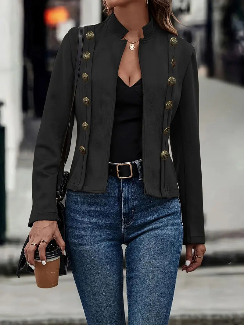 Women Classic Buttoned Jacket | Elegant Tailored Fit Outerwear