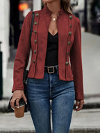 Women Classic Buttoned Jacket | Elegant Tailored Fit Outerwear