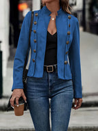Women Classic Buttoned Jacket | Elegant Tailored Fit Outerwear