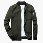 Green bomber jacket on a white background