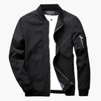 Black jacket with zippers on a white background