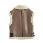 Women's Fleece Zipper Vest | Warm Tri-Color Gilet