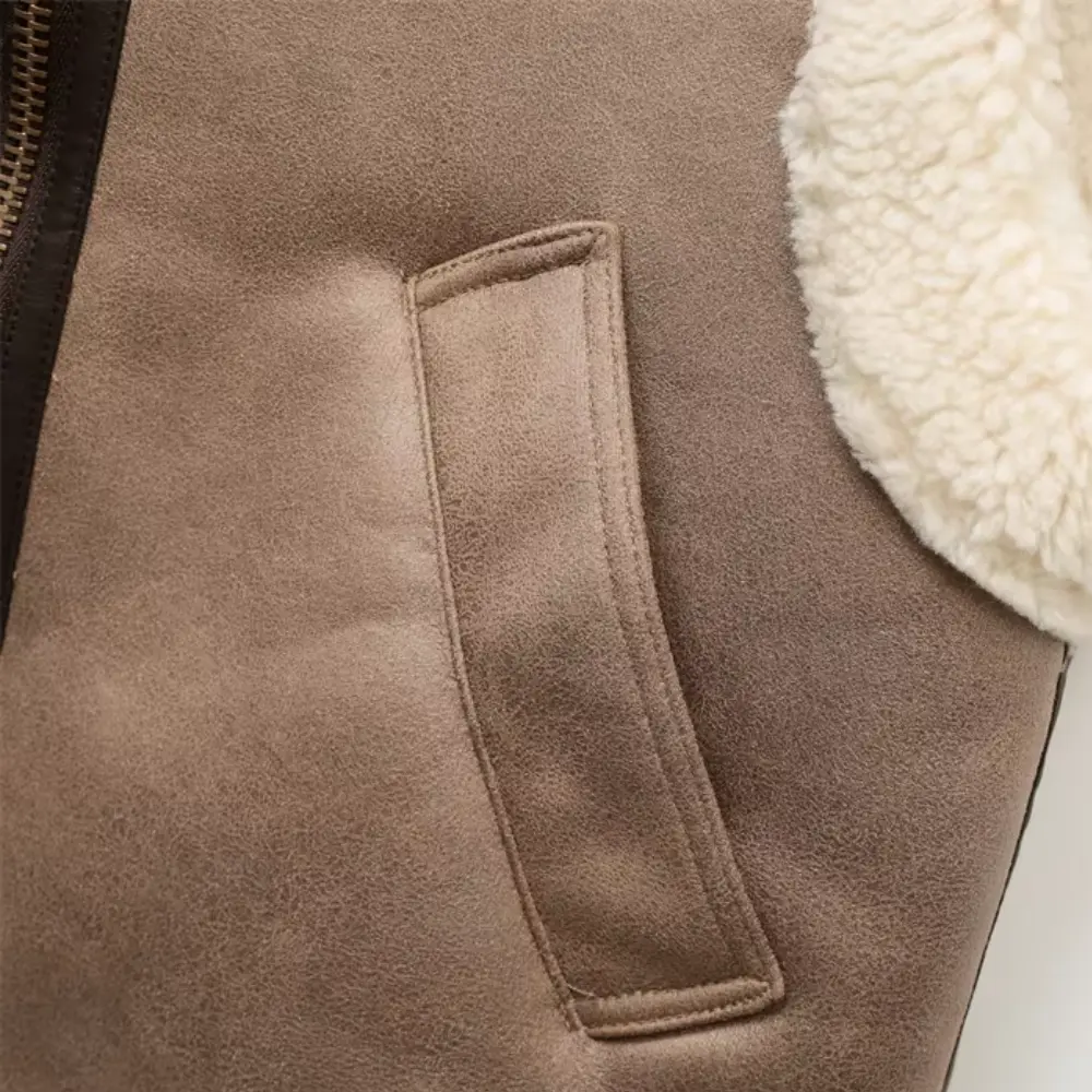 Women's Fleece Zipper Vest | Warm Tri-Color Gilet