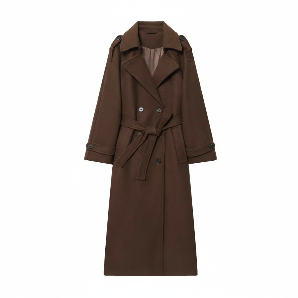 Women's Diana Tricot Trench Coat | Elegant Burgundy Outerwear