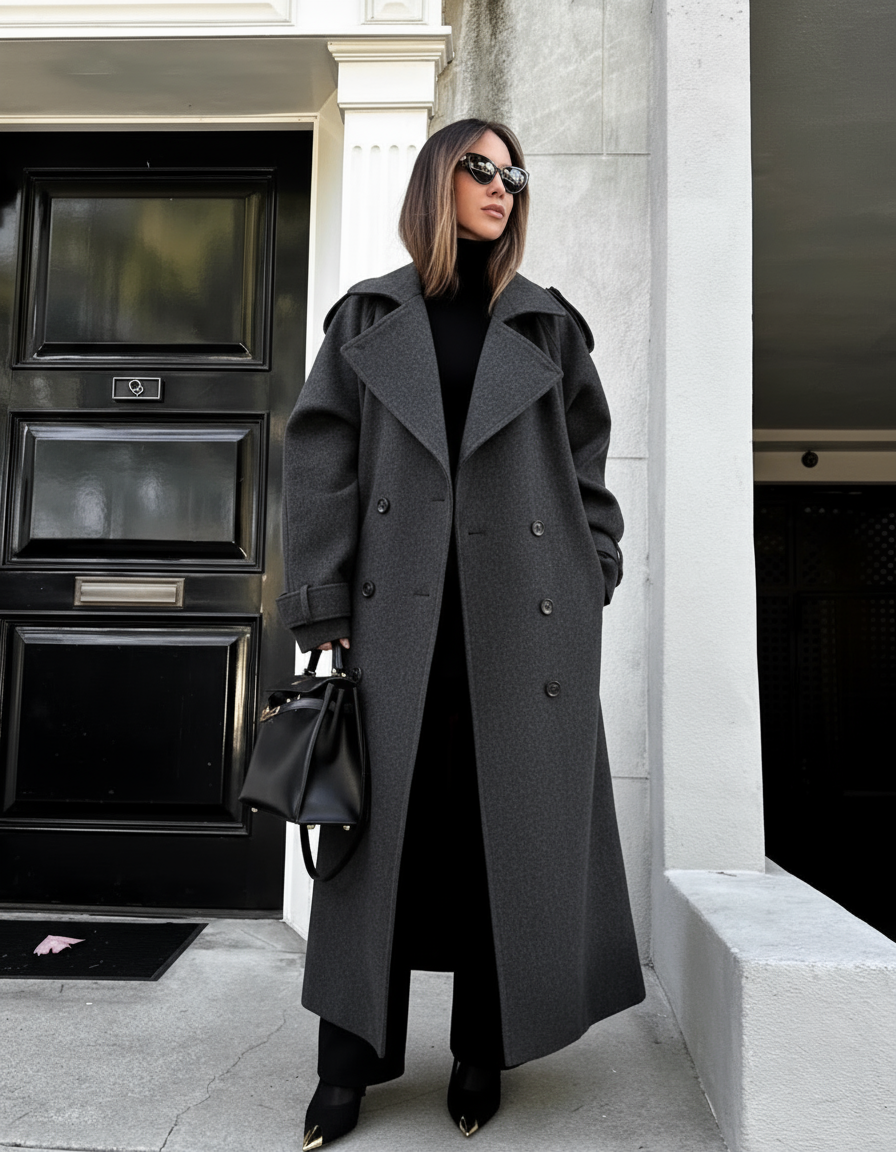 Women's Diana Tricot Trench Coat | Elegant Burgundy Outerwear