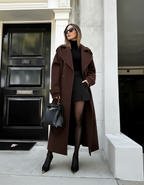 Women's Diana Tricot Trench Coat | Elegant Burgundy Outerwear