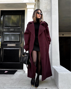 Women's Diana Tricot Trench Coat | Elegant Burgundy Outerwear