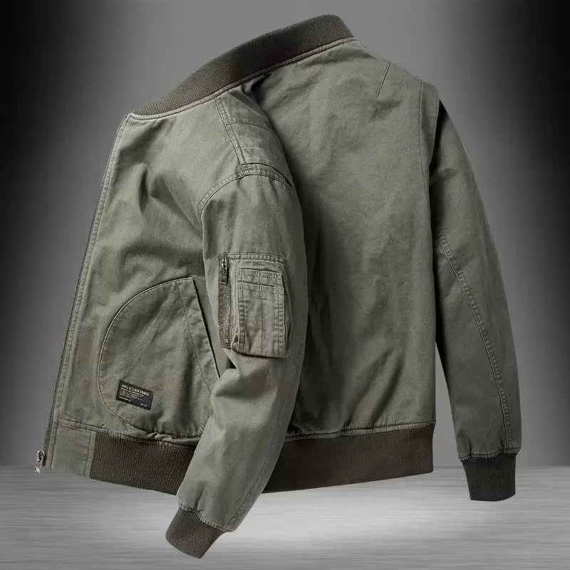 Unisex Vintage Loose-Fit Cotton Bomber Jacket | Streetwear Coat