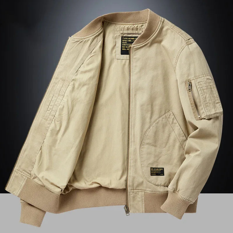 Unisex Vintage Loose-Fit Cotton Bomber Jacket | Streetwear Coat