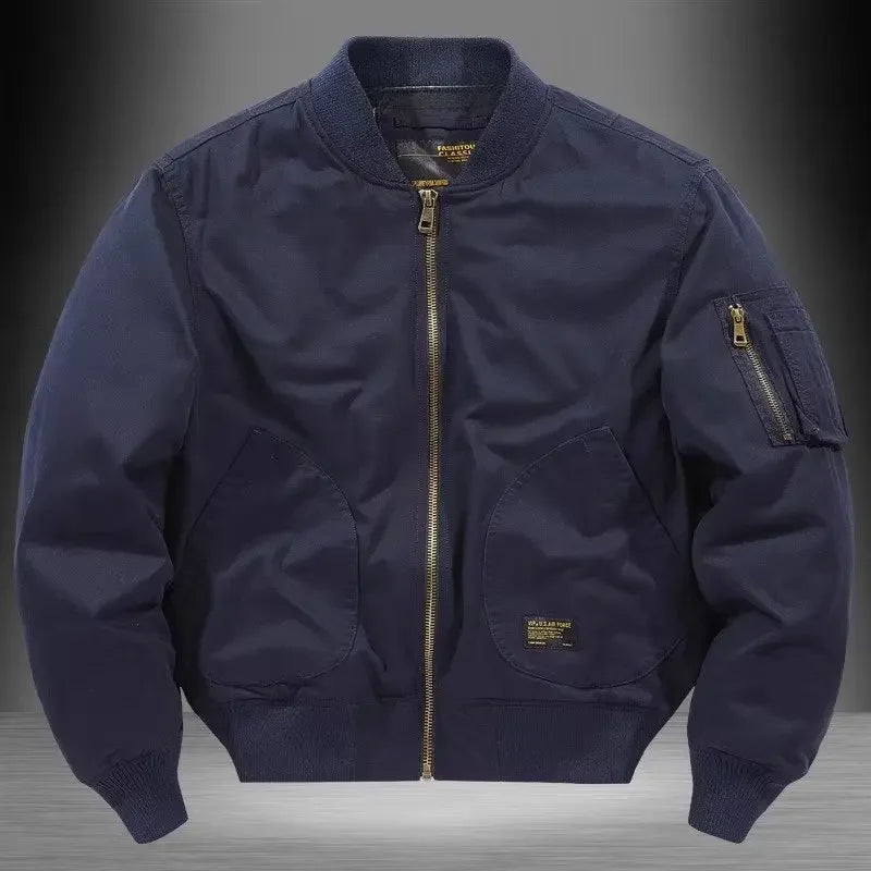 Unisex Vintage Loose-Fit Cotton Bomber Jacket | Streetwear Coat