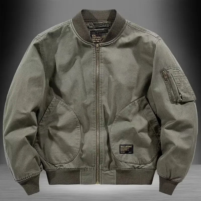 Unisex Vintage Loose-Fit Cotton Bomber Jacket | Streetwear Coat