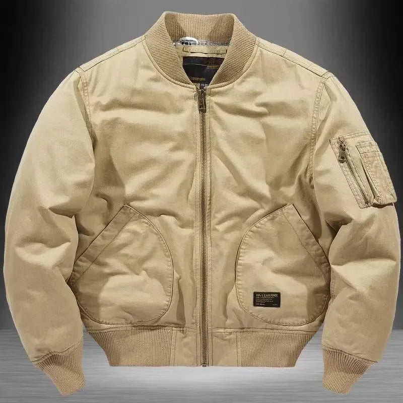 Unisex Vintage Loose-Fit Cotton Bomber Jacket | Streetwear Coat