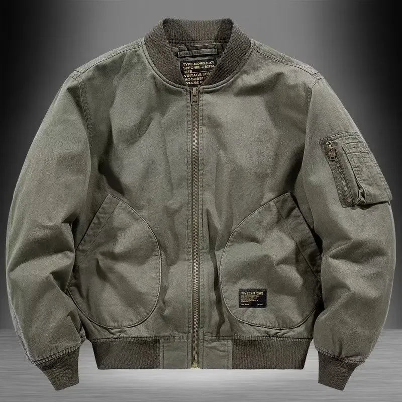 Unisex Vintage Loose-Fit Cotton Bomber Jacket | Streetwear Coat