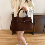 Versatile Suede Tote Bag for Everyday Use and Travel