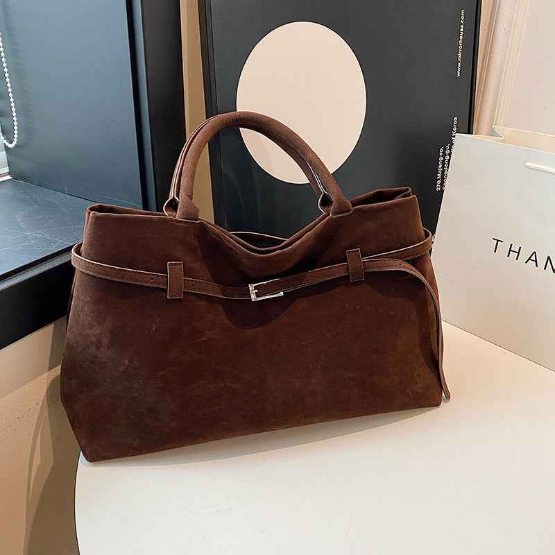 Versatile Suede Tote Bag for Everyday Use and Travel