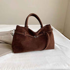 Versatile Suede Tote Bag for Everyday Use and Travel