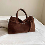Versatile Suede Tote Bag for Everyday Use and Travel