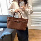 Versatile Suede Tote Bag for Everyday Use and Travel