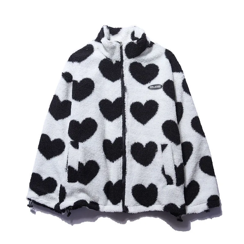 Women's Heart Fleece Winter Jacket | Warm Coat