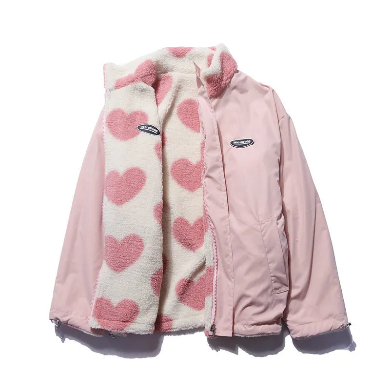 Women's Heart Fleece Winter Jacket | Warm Coat