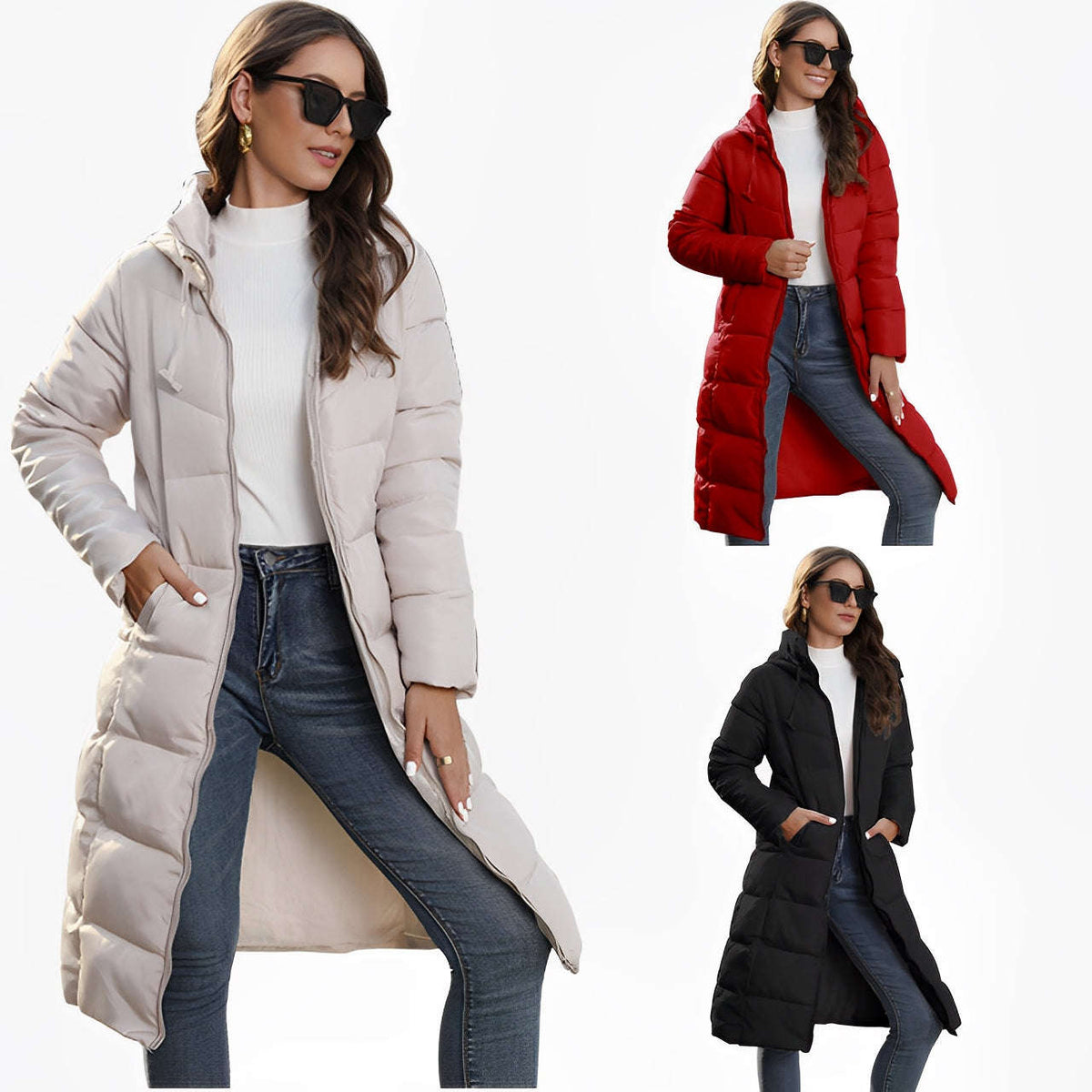 Women's Slim Fit Padded Winter Coat | Hooded Jacket