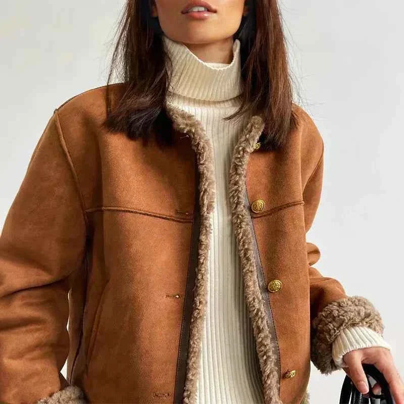 Women's Winter Shearling Jacket | Warm Luxury Insulated Coat