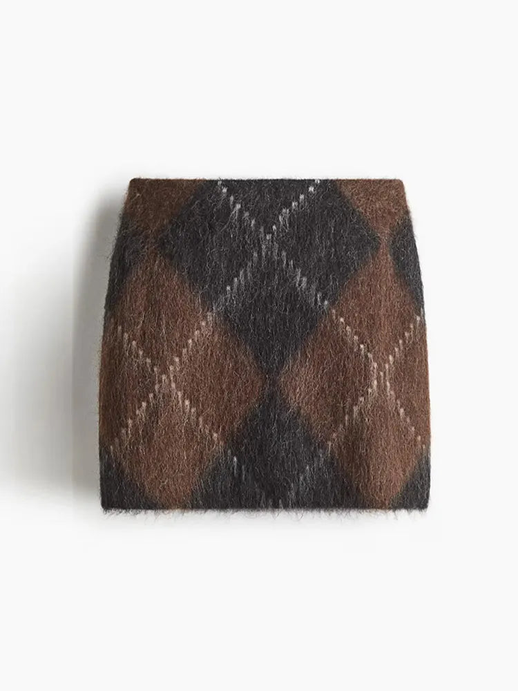 Women’s Argyle Knit Skirt Set