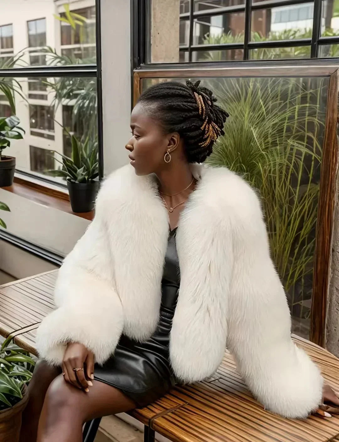 Women's Artisan Faux Fur Jacket | Warm & Elegant Outerwear